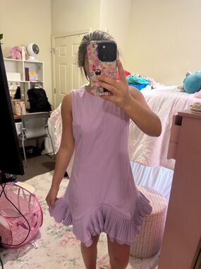 Ina Lilac Pleated-Hem Sleeveless Dress